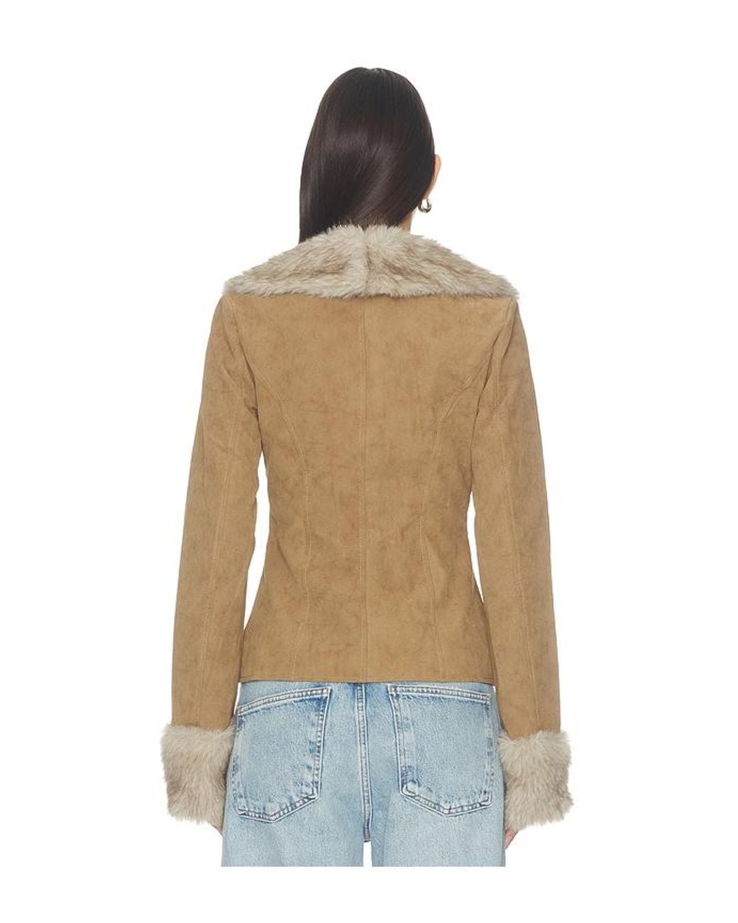 MORE TO COME Blue Johnson Faux Fur Jacket