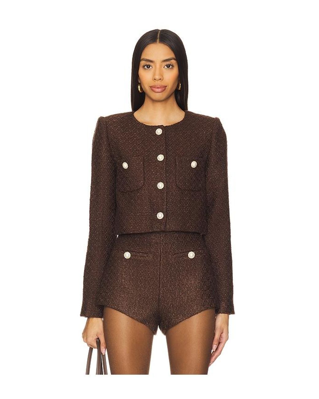 MAJORELLE Riah Jacket in Brown | Lyst