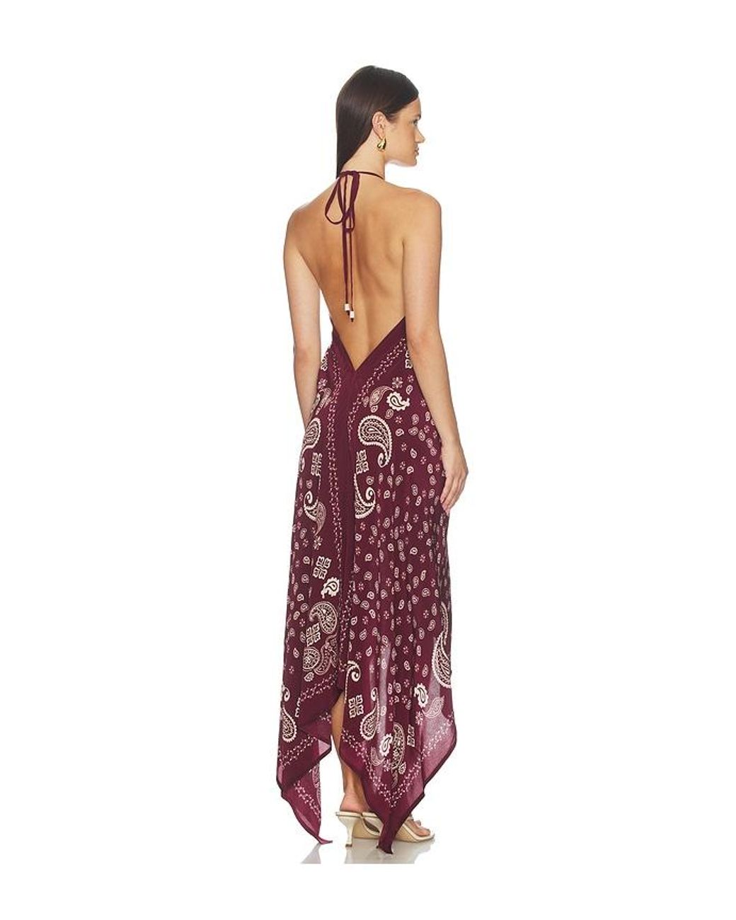 Rococo Sand Red High-Low Handkerchief Dress