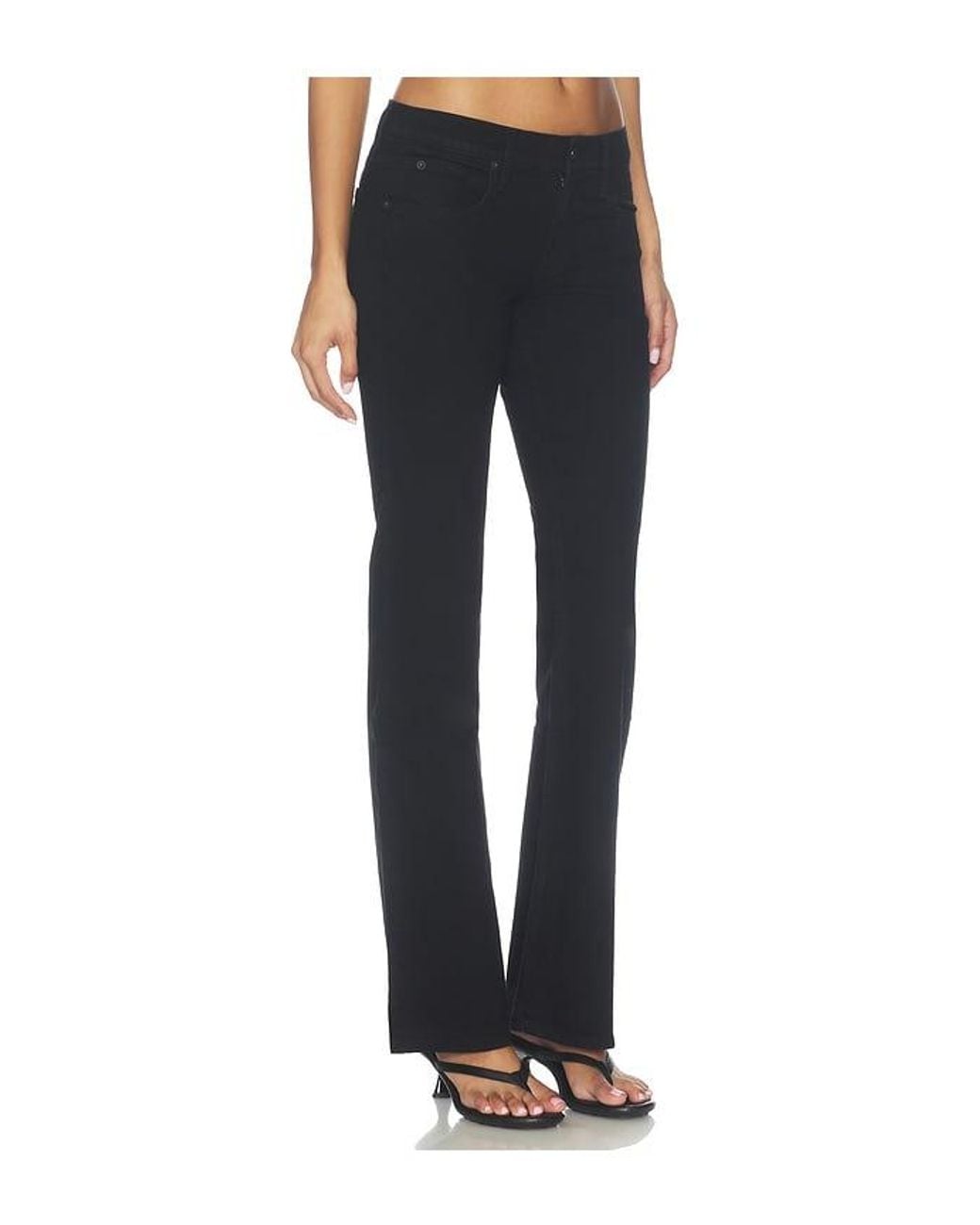 SLVRLAKE Denim Black Olivia Low Rise Boot Jean