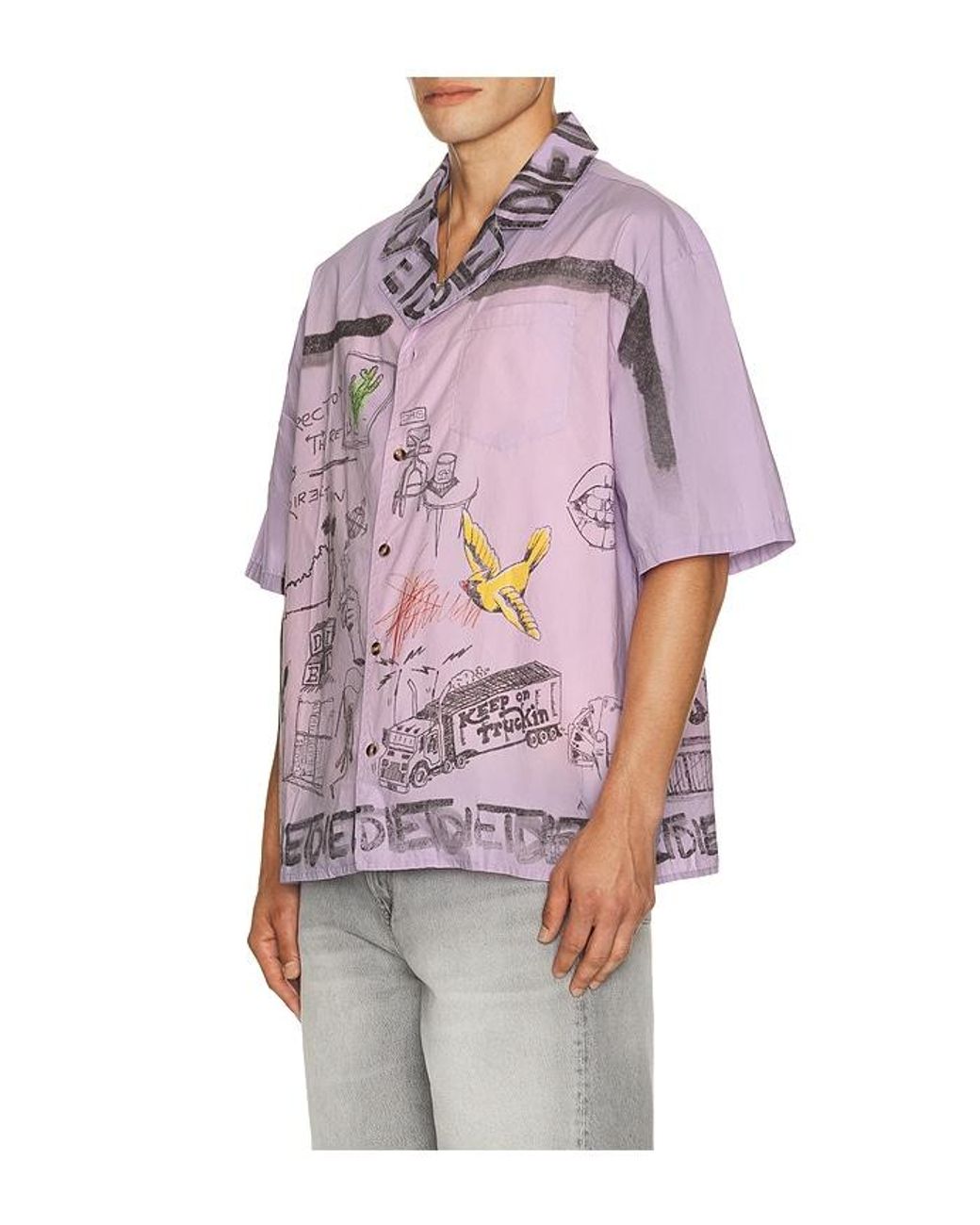 DIET STARTS MONDAY Red Doodle Button Up Shirt for men