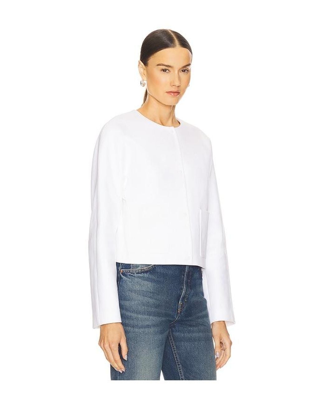 Vince White Collarless Jacket