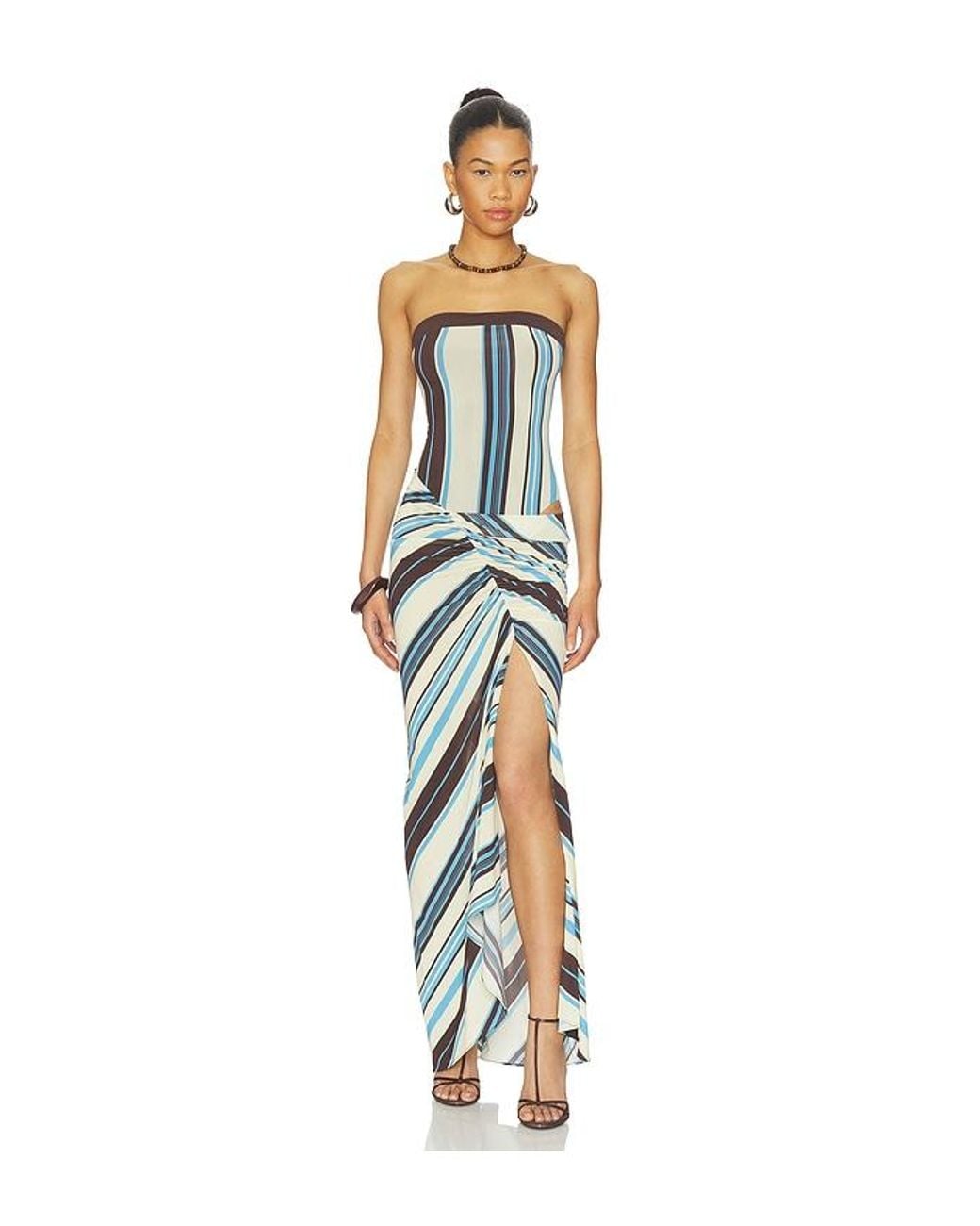 Benni Metallic Rumi Strapless Maxi Dress