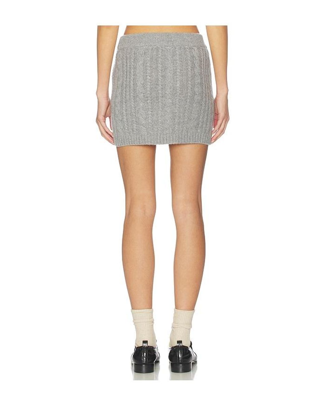 AEXAE Gray Cashmere Cable Mini Skirt