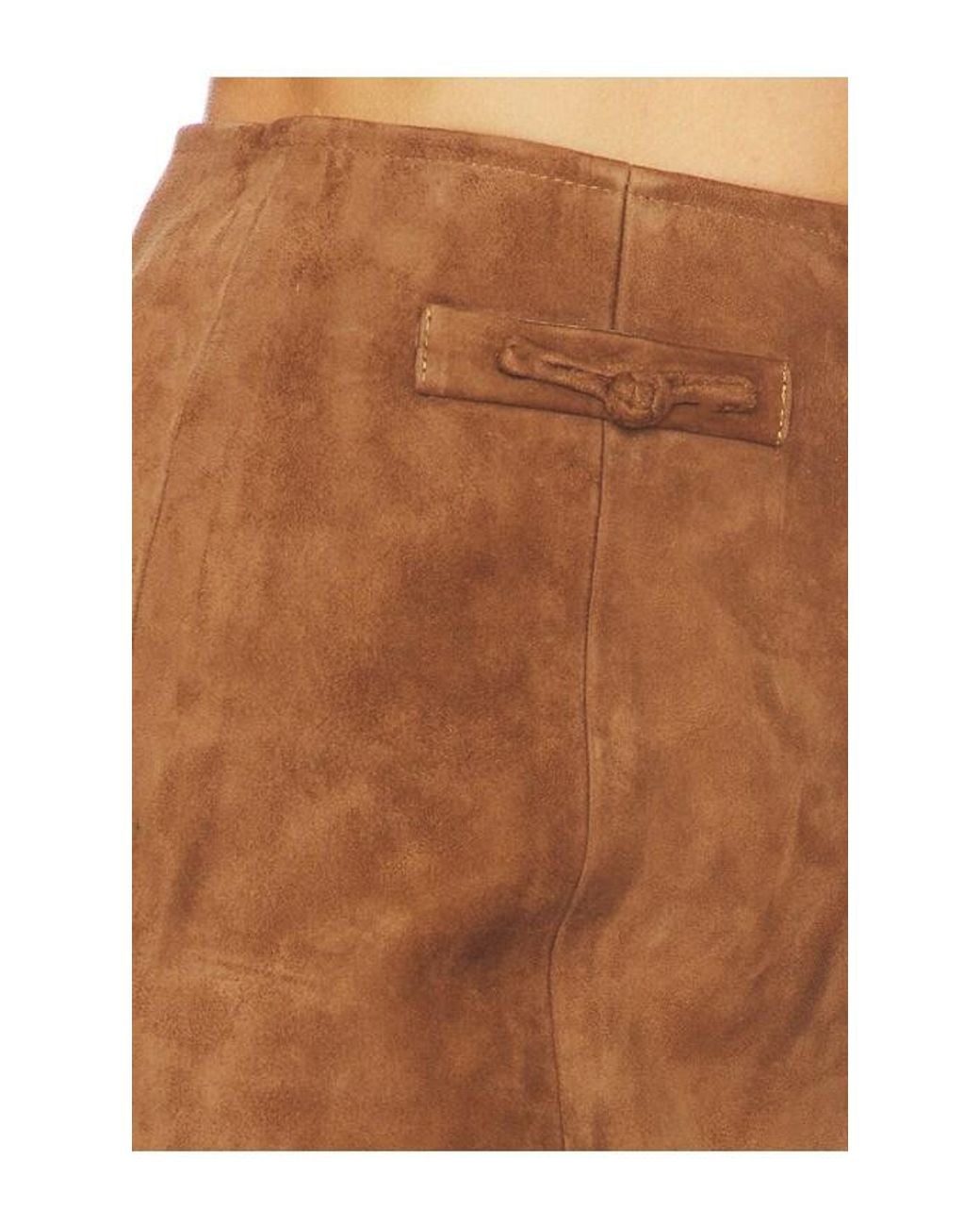 SAU LEE Brown Tilda Seude Skirt