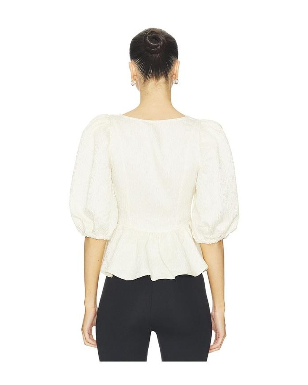 Free People White Pamela Bow Top
