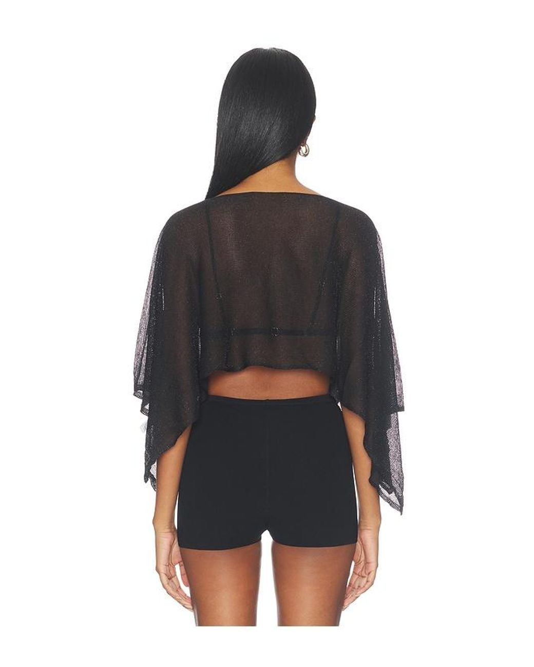 MORE TO COME Black Orson Knit Poncho