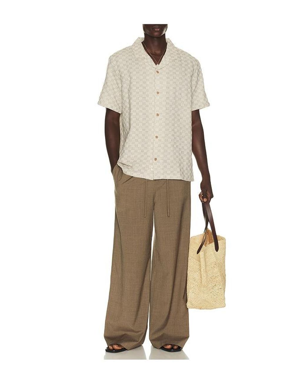 Marine Layer Natural Dobby Resort Shirt for men