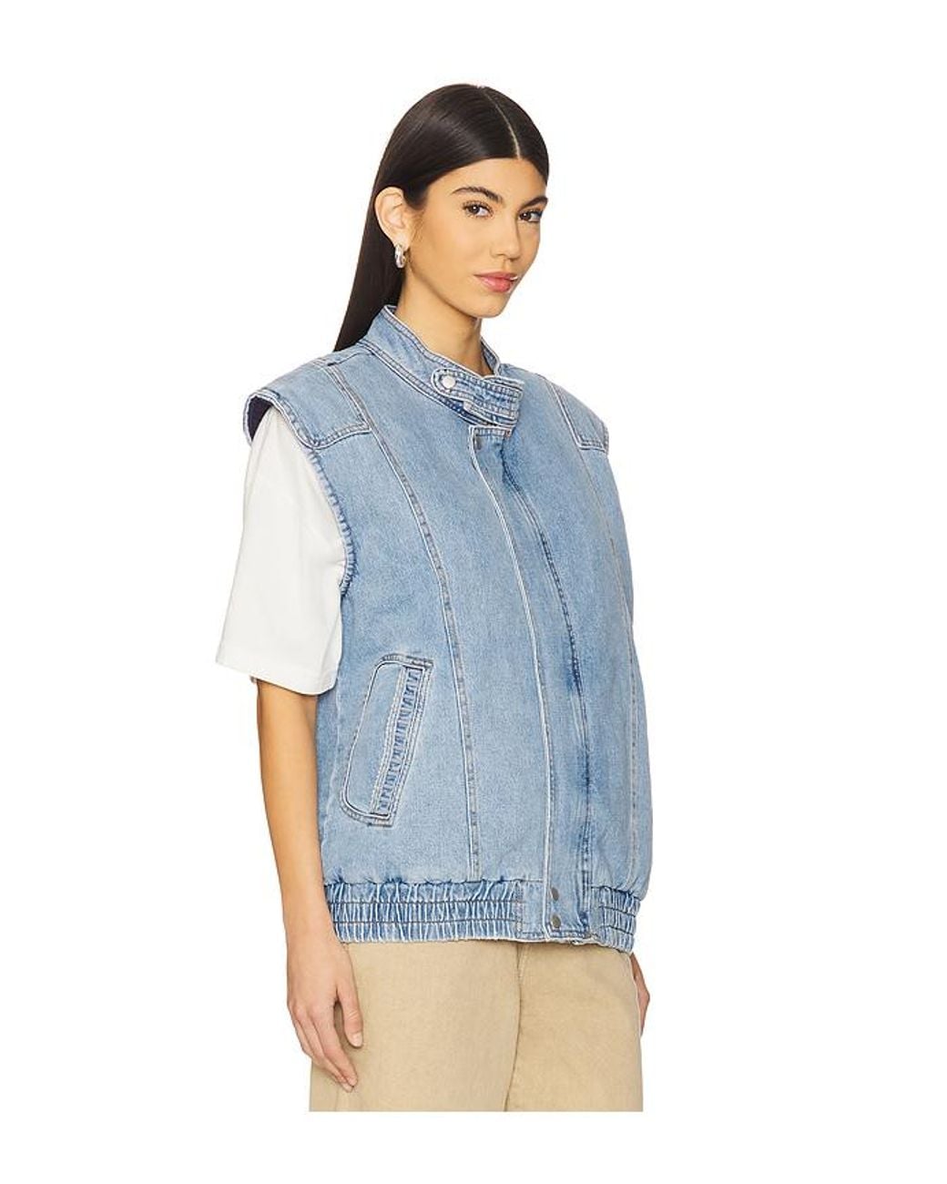 seventy + mochi Blue Juno Sleeveless Jacket