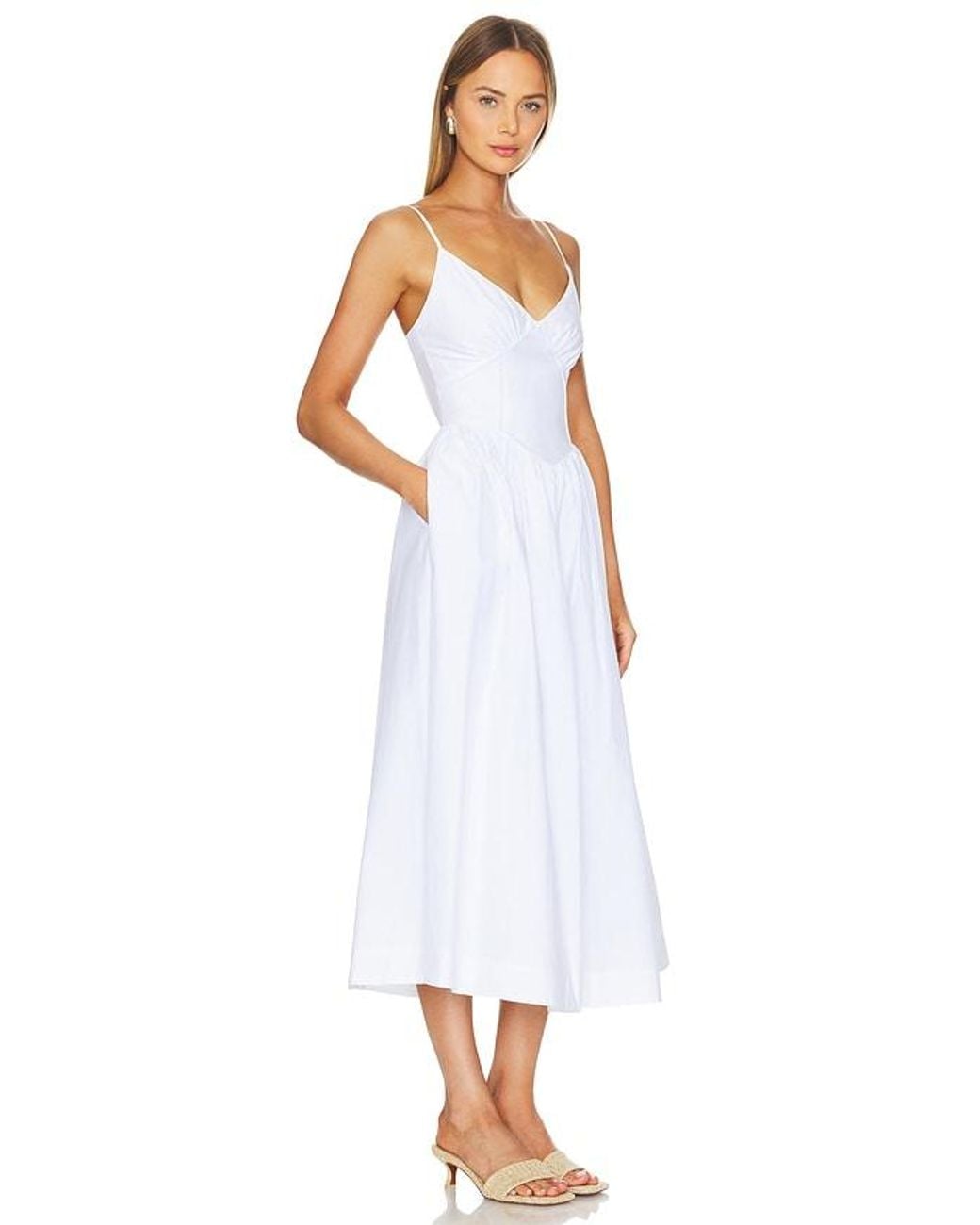 Nicholas White Becker Princess Waist Midi Dress