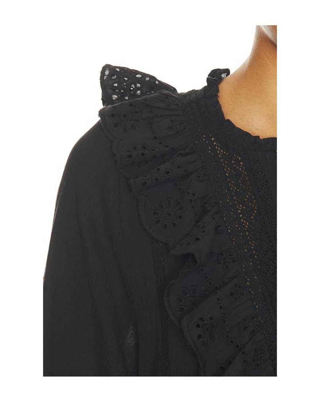 Show Me Your Mumu Black French Blouse