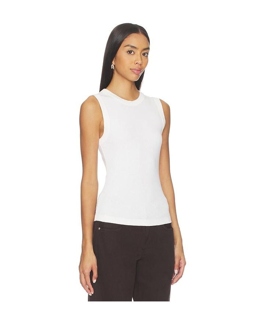 Free People White Murphy Tank