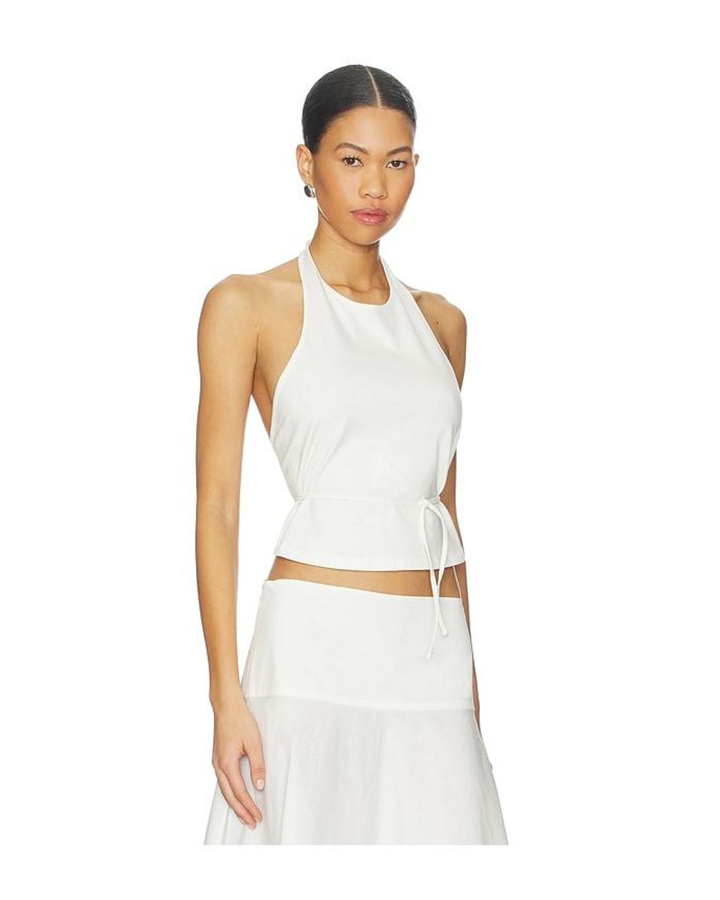St. Agni White Soft Jersey Halter Top