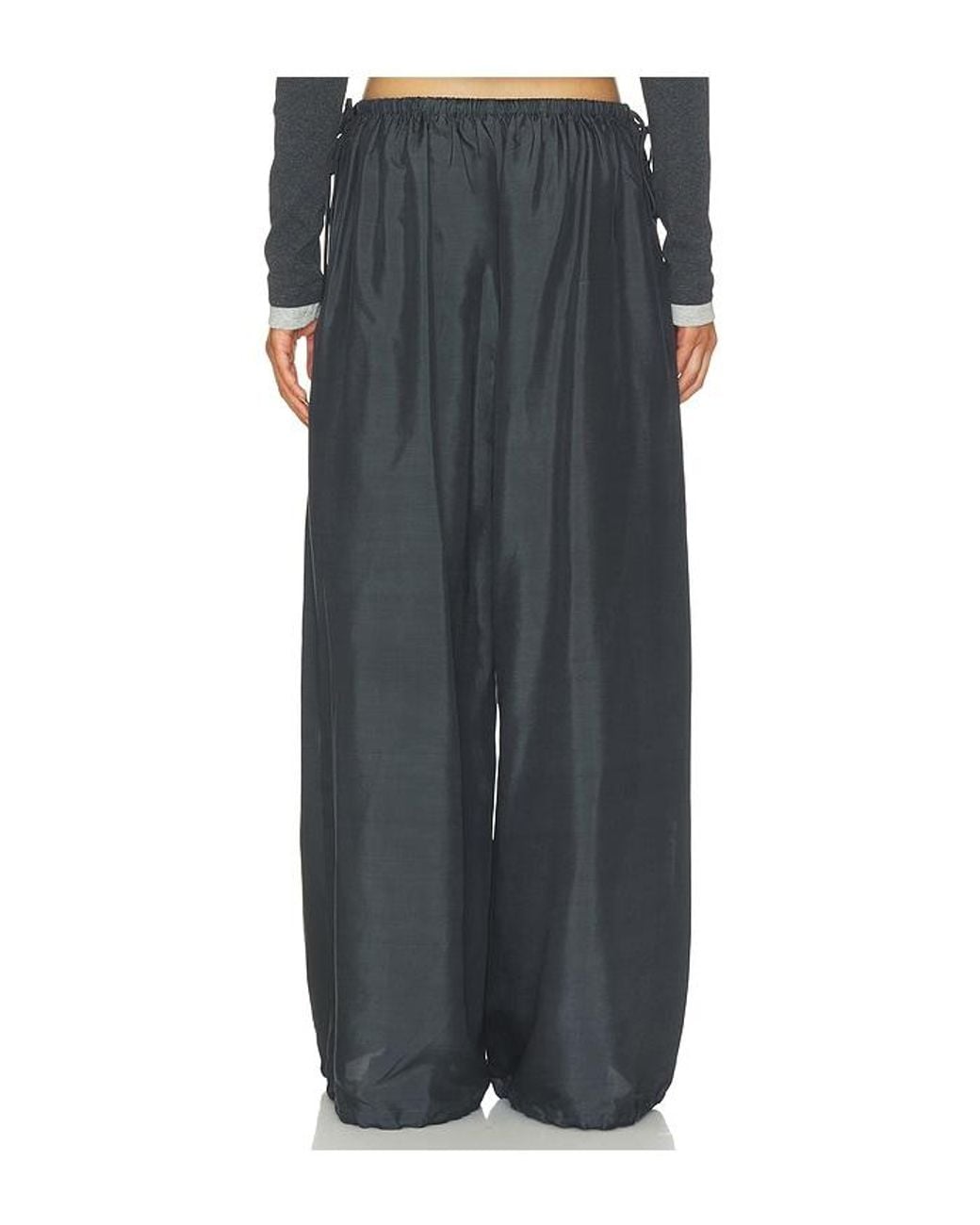 St. Agni Black Silk Adjustable Balloon Pants