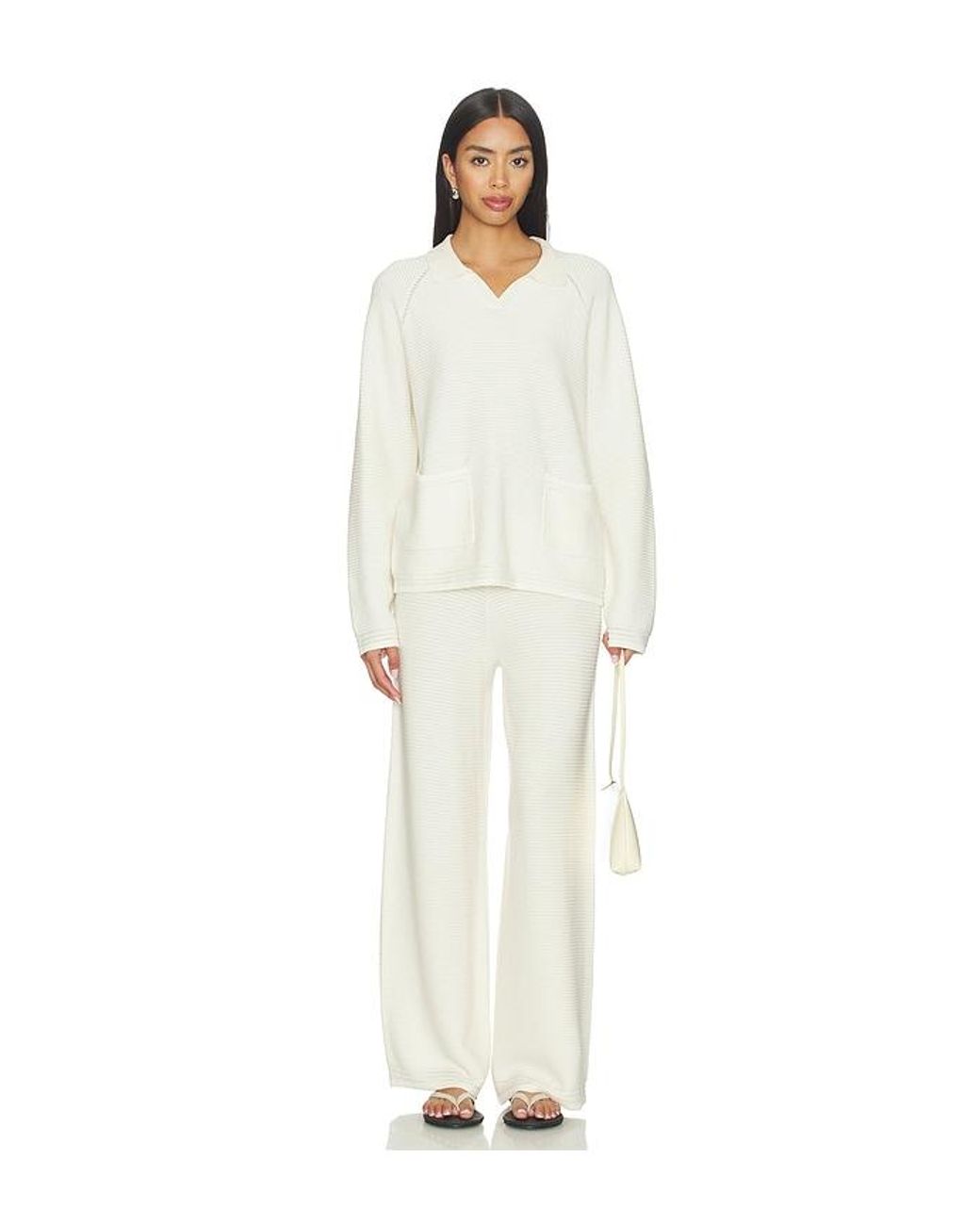 La Ligne White Crochet Pant