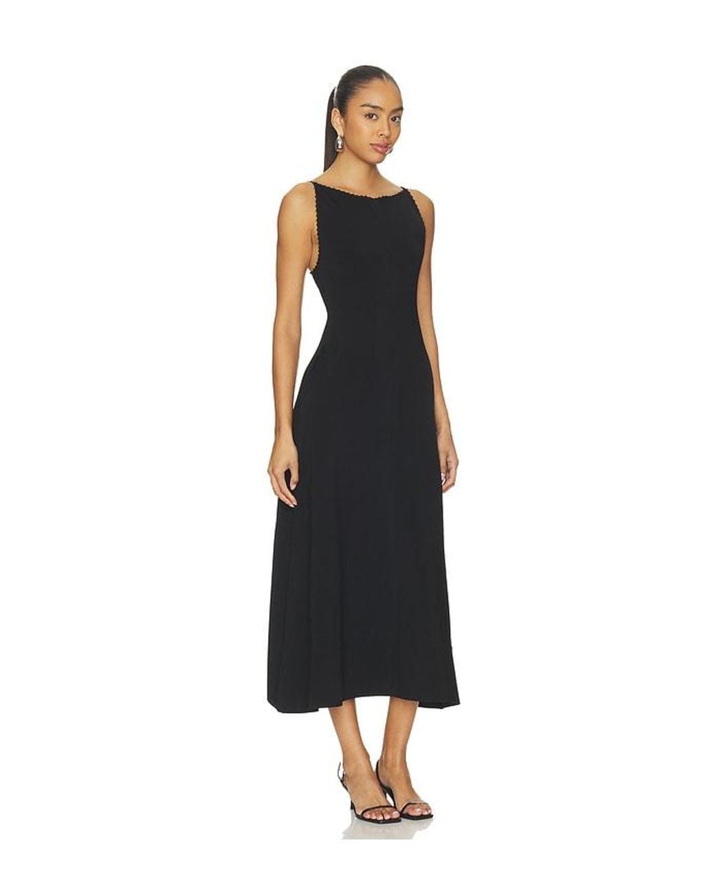 Theory Black Square Neck Maxi Dress