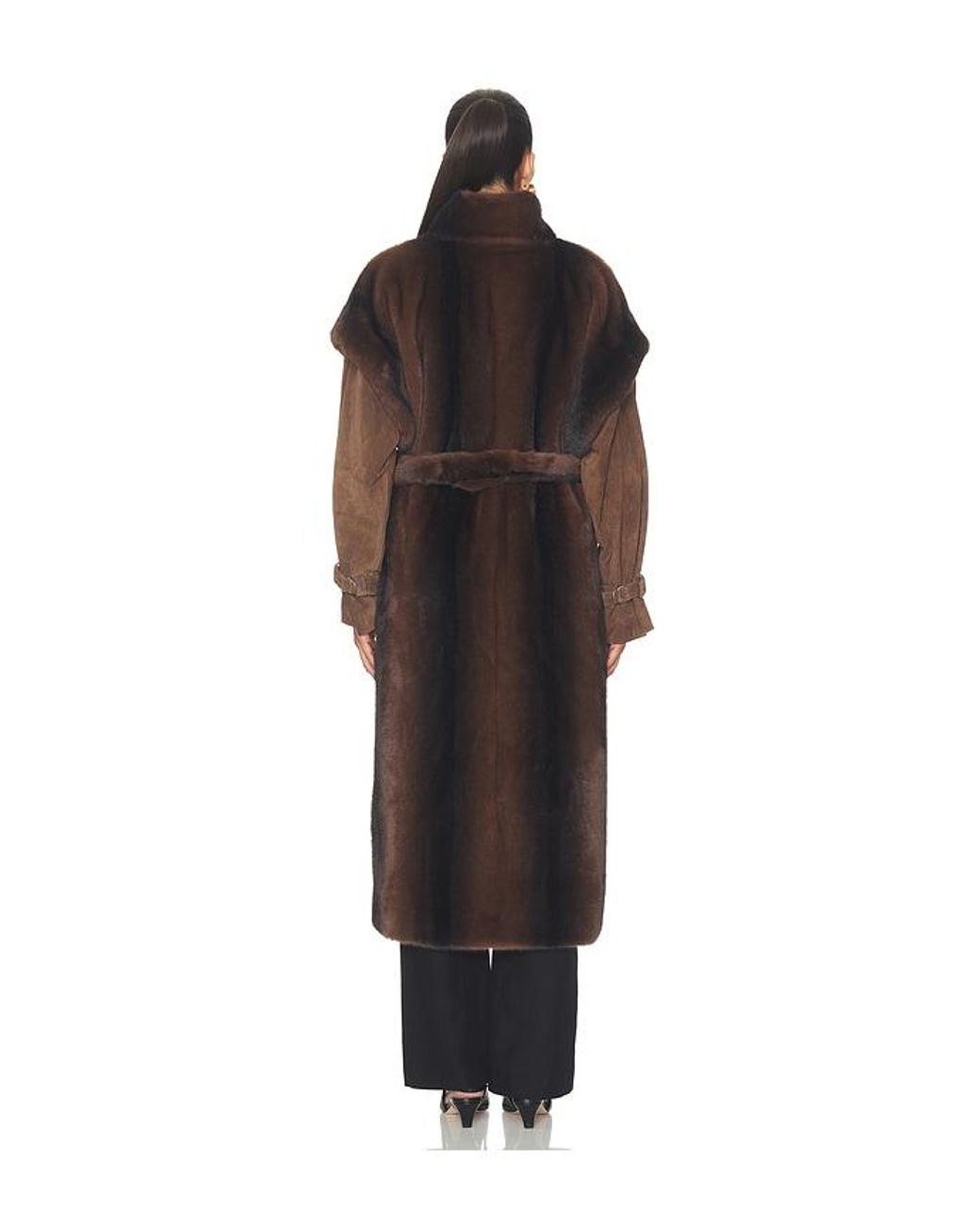 DUCIE Multicolor Harper Long Fur Coat