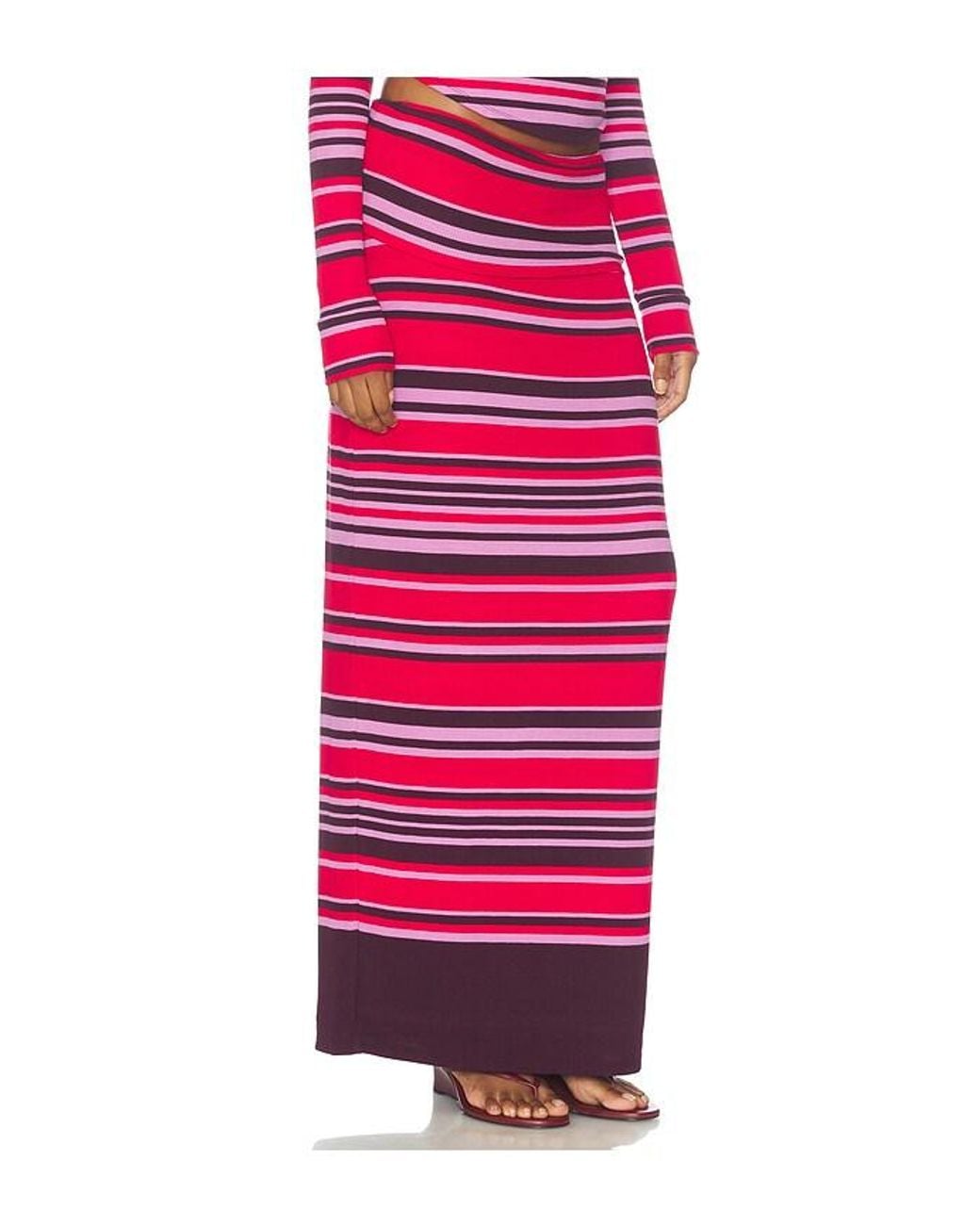 AFRM Red Esin Cozy Rib Skirt
