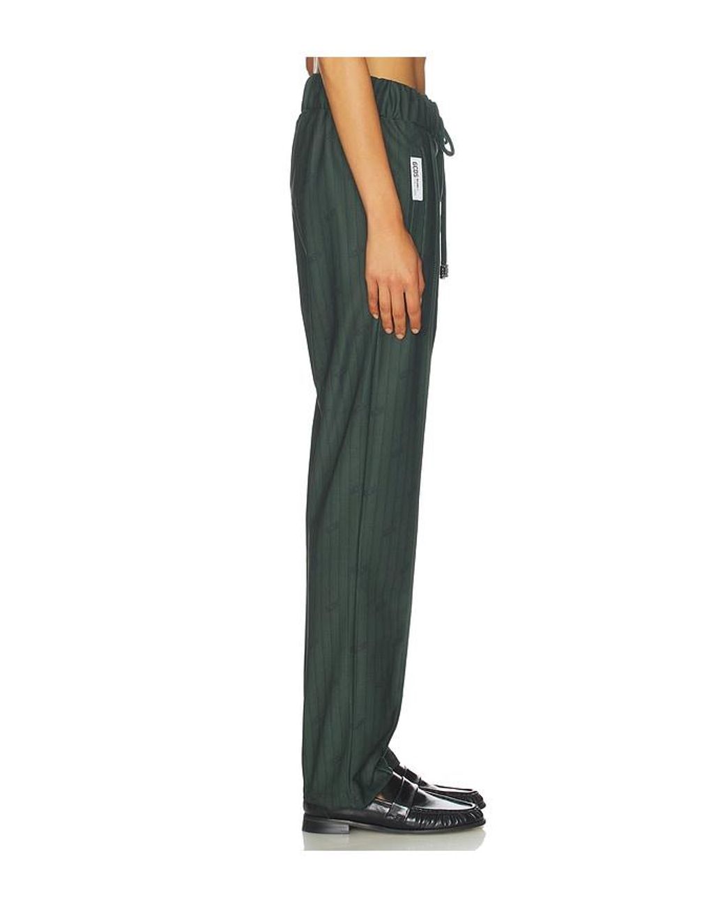Gcds Green Triacetate Pinstripe Jogger