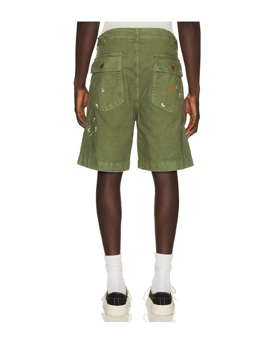 President's Green Bermuda Fatigue Dust Shorts for men
