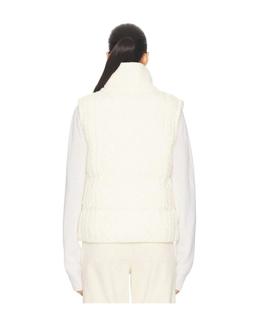 Varley White Irina Cable Knit Gilet