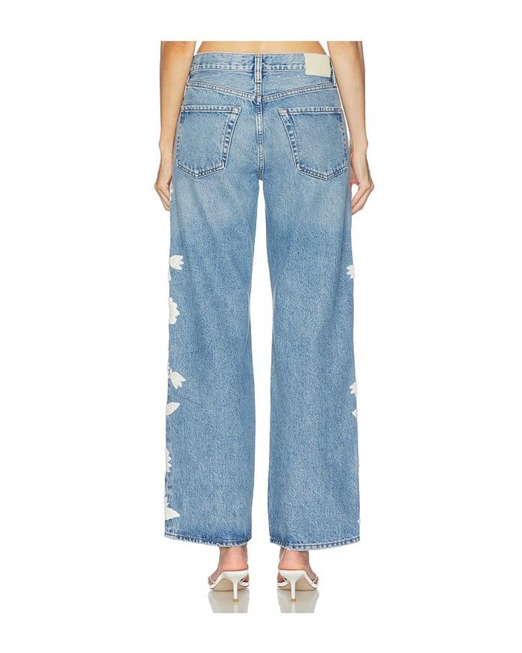 Citizens of Humanity Blue Lindz Straight W/ Floral Embroidery