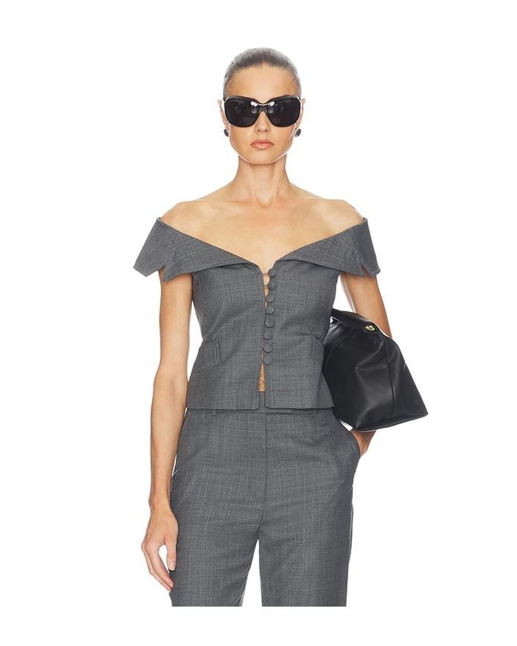 Ganni Multicolor Wool Melange Suiting Vest
