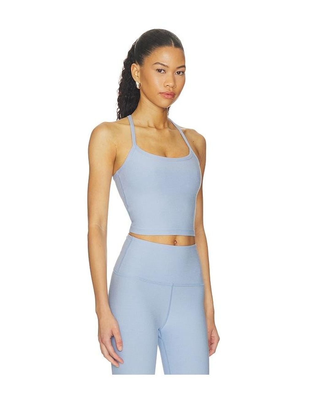 Beyond Yoga Blue Spacedye Slim Racerback Cropped