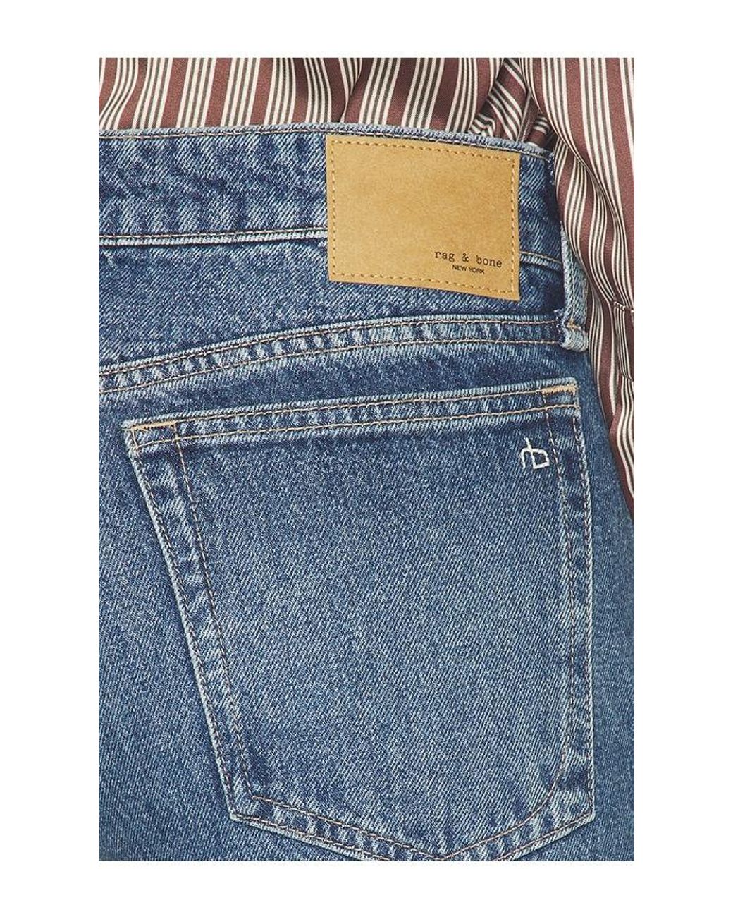 Rag & Bone Blue Josie Low Rise Relaxed Flare Jeans