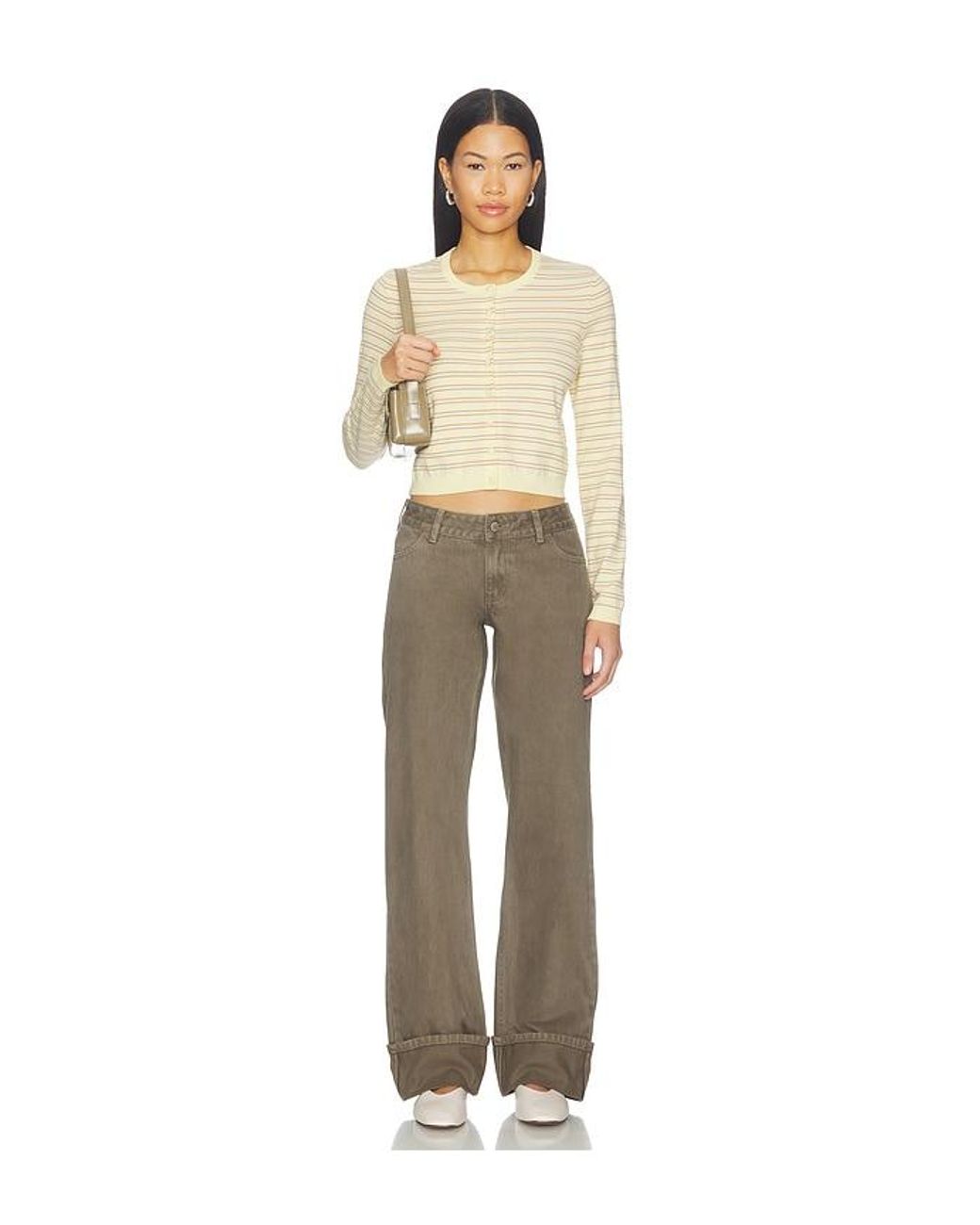 Lovers + Friends Natural Jaylin Stripe Cardigan