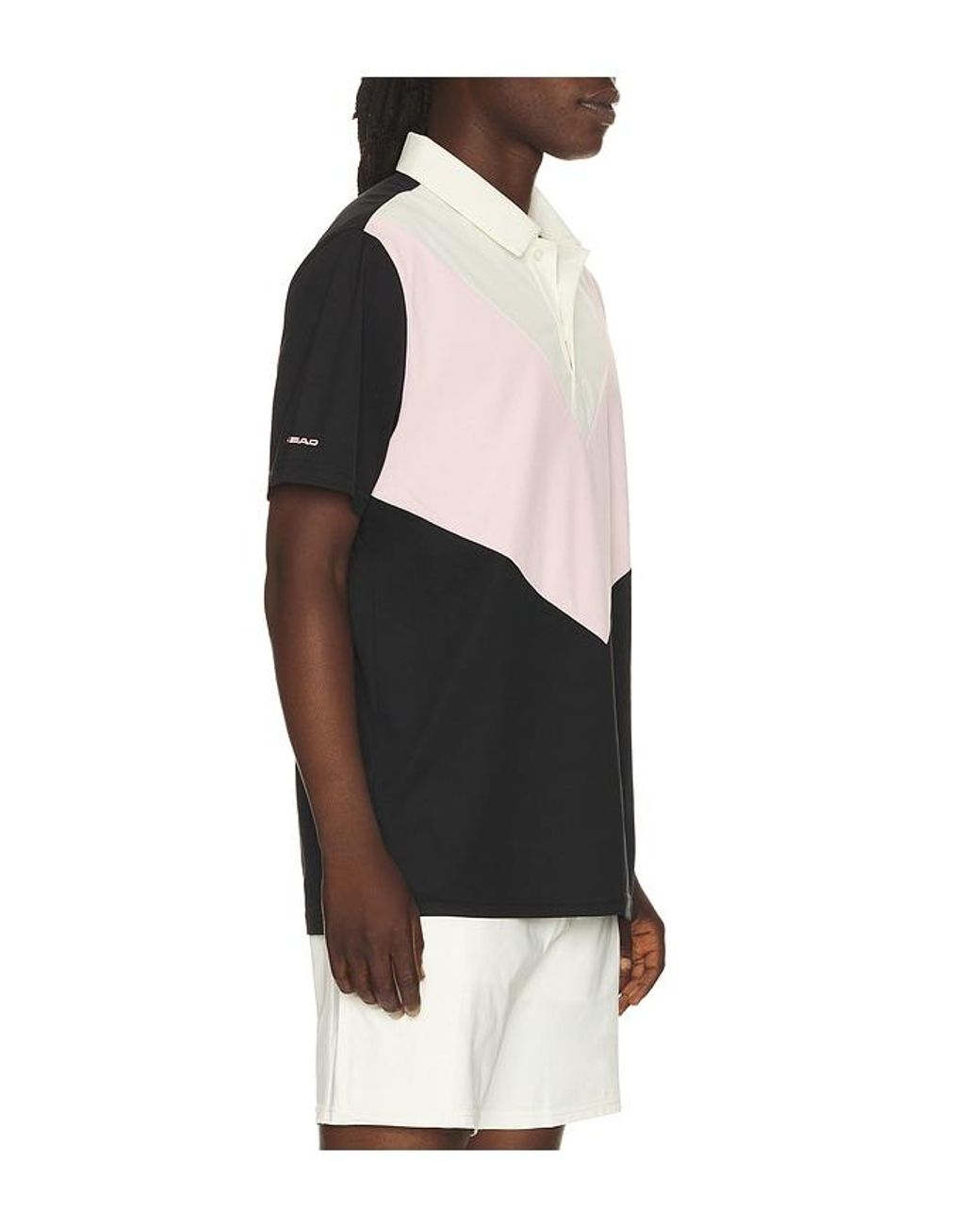 HEAD Golf Black Color Block Polo for men