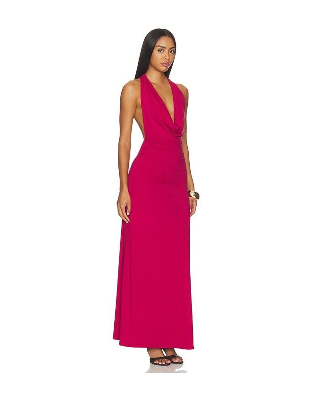Runaway the Label Pink Ivy Cowl Racerback Maxi Dress