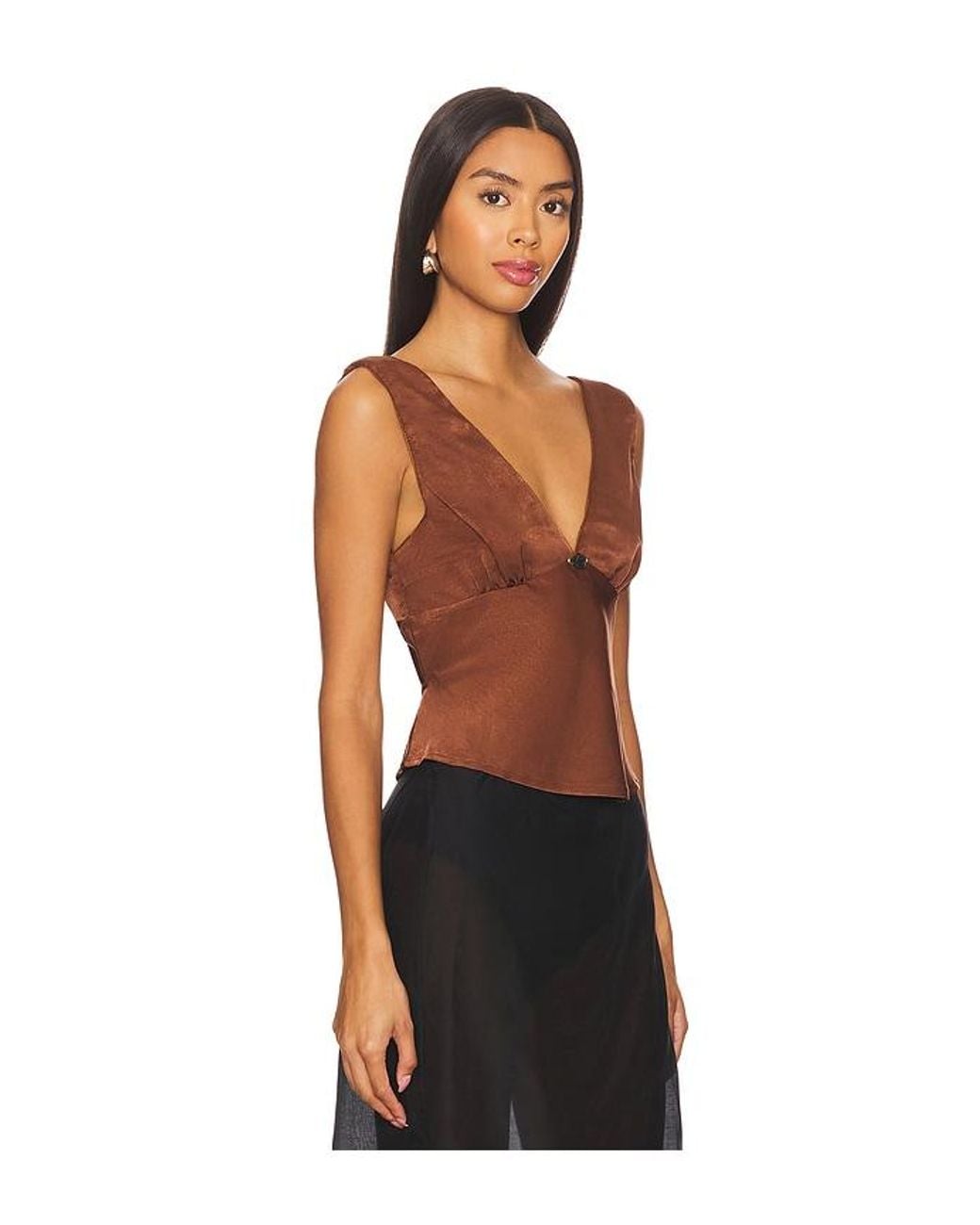 Nia Black Lace Trim Satin Camisole