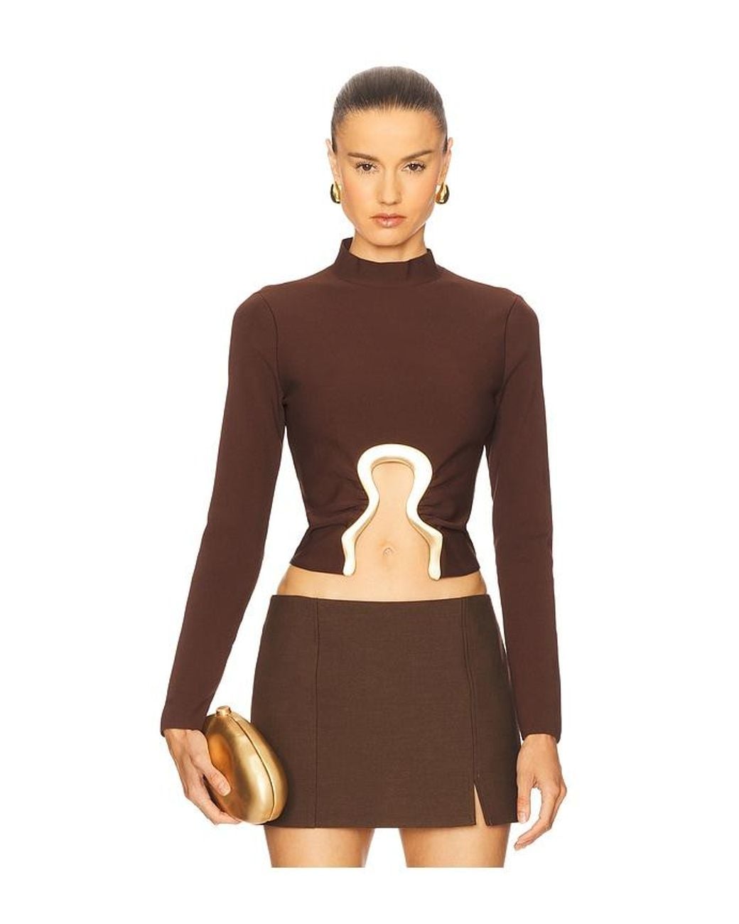 Cult Gaia Brown Elisabetta Top