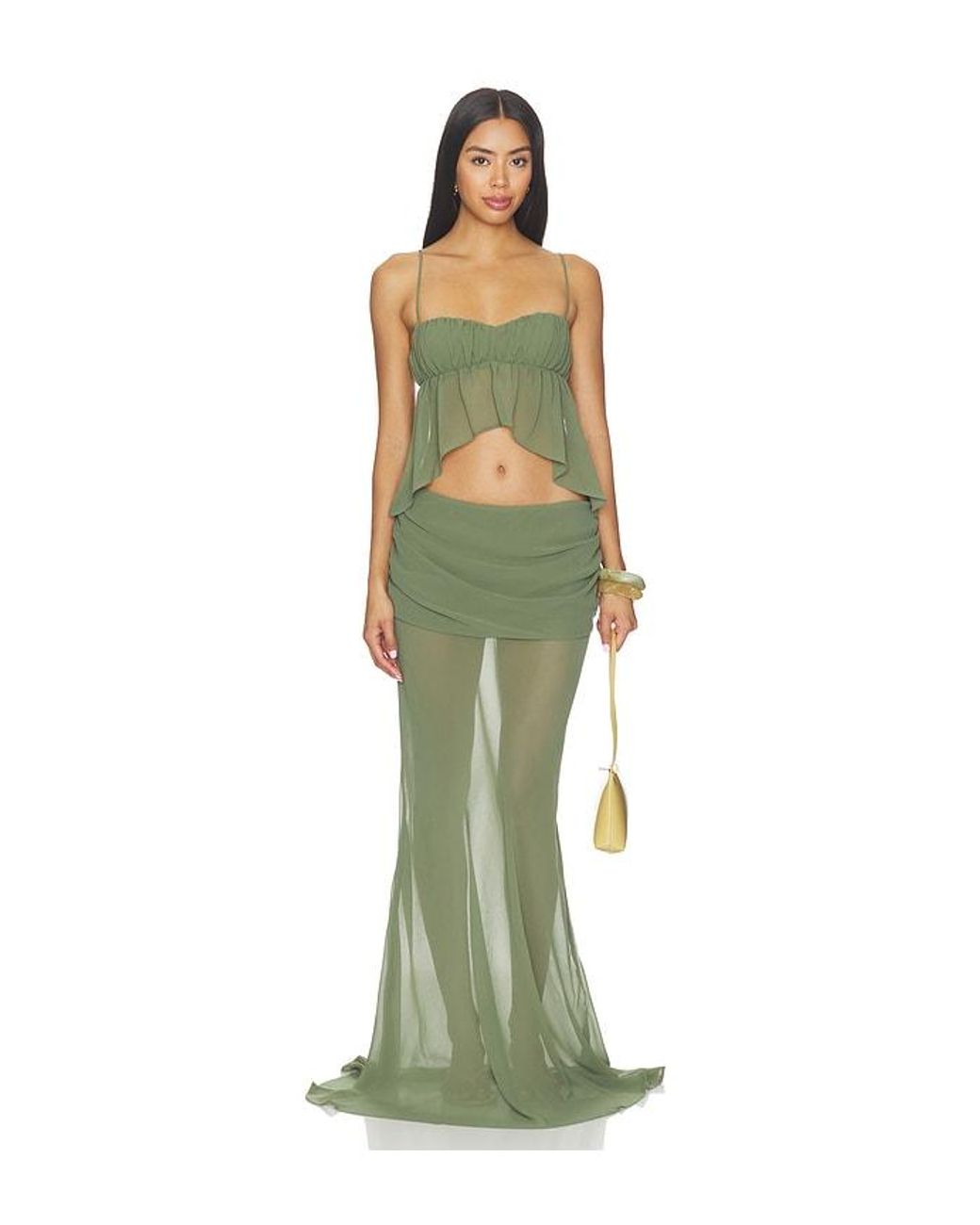 Bananhot Green Adelina Maxi Skirt