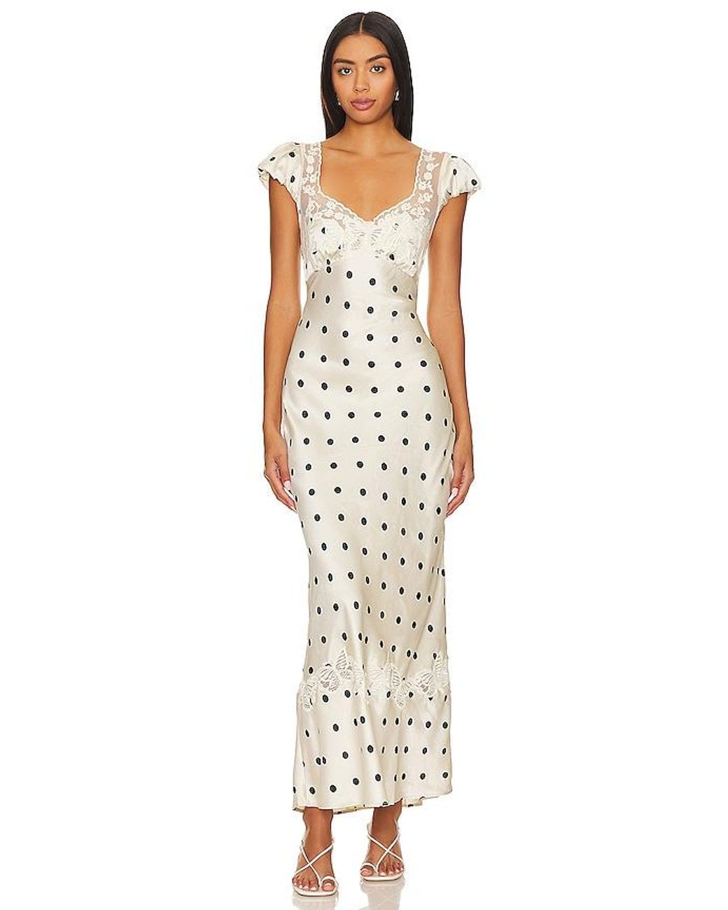 Free People White Butterfly Babe Midi Dress