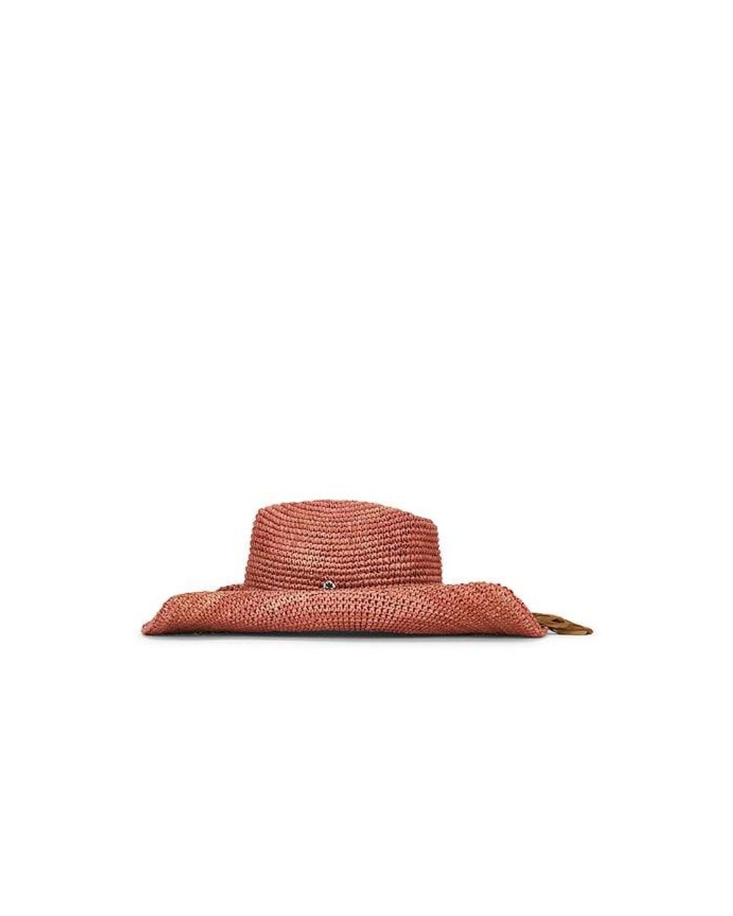 Flora Bella Red Skyler Crochet Raffia Cowboy Hat