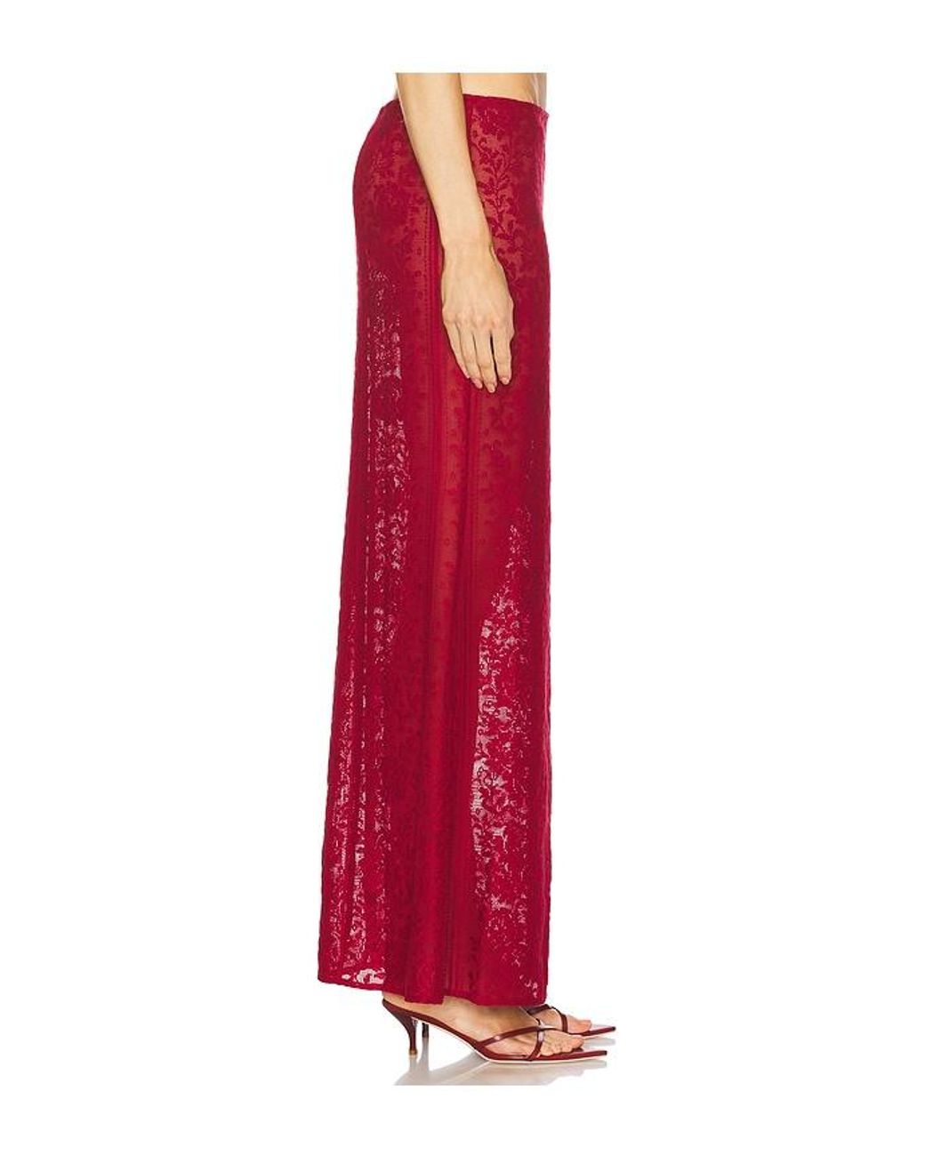 LOBA Red Laura Maxi Skirt