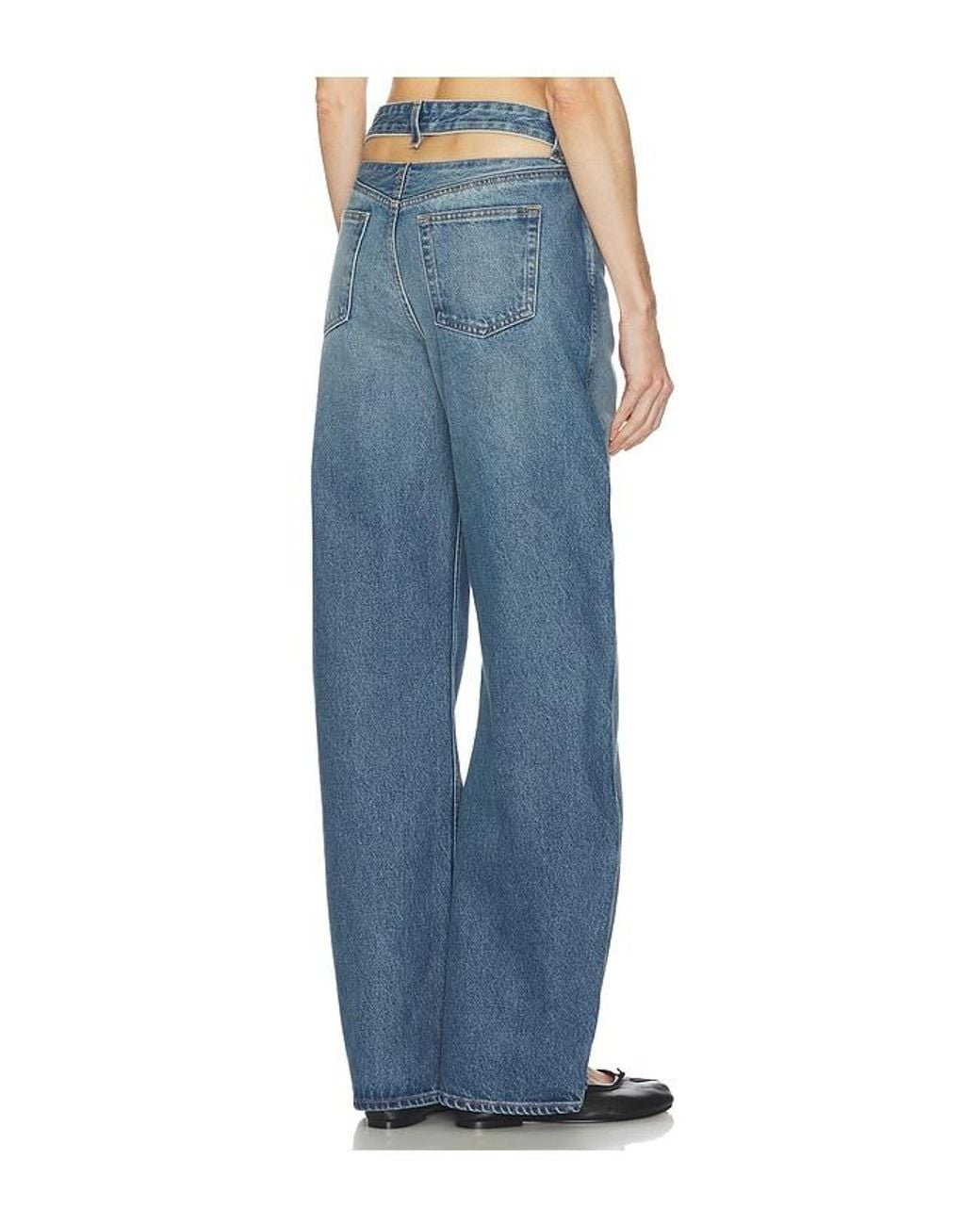 GRLFRND Blue Austen Low Rise Curve Detached Waist