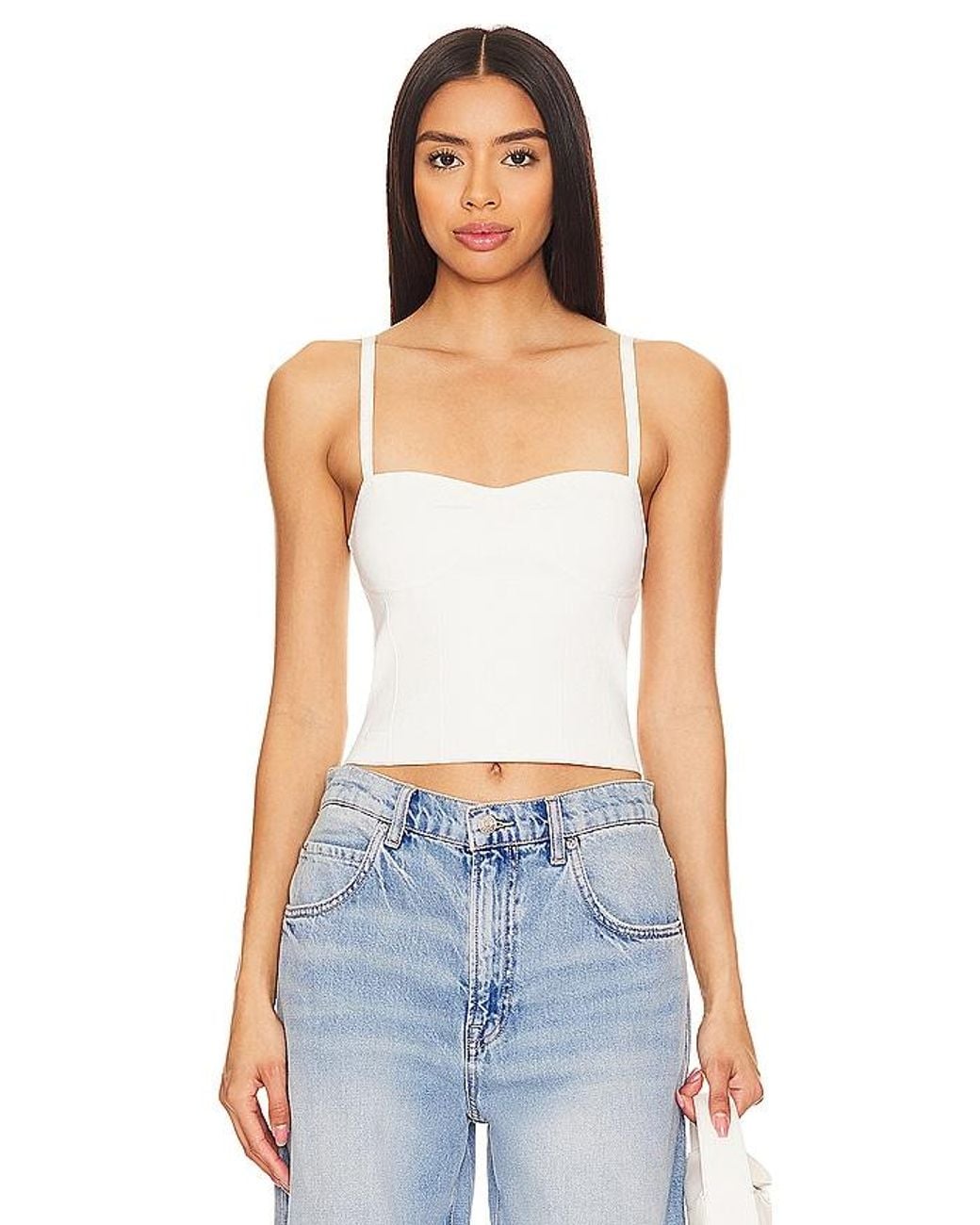 Camila Coelho Blue Jade Knit Bustier