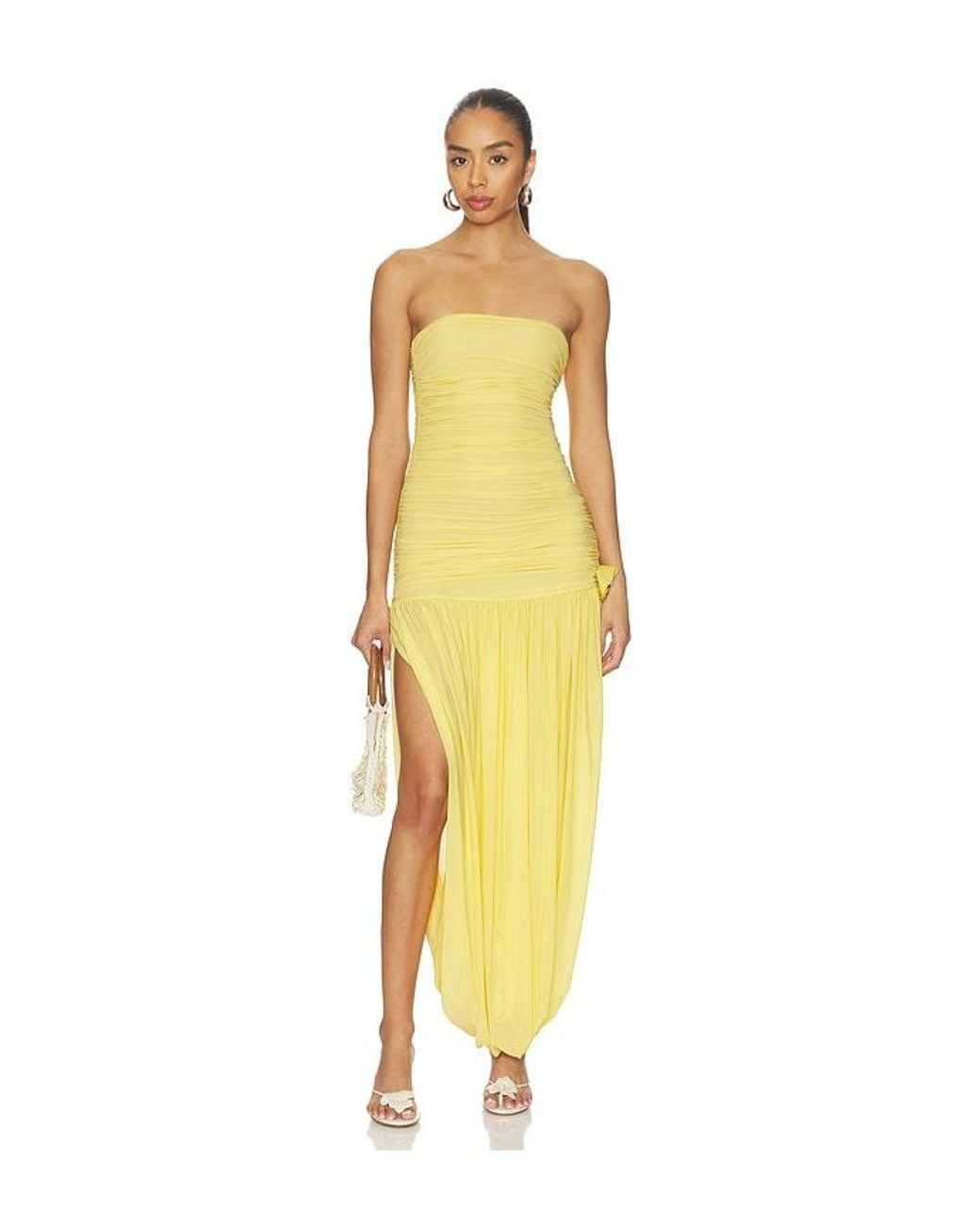 Maygel Coronel Yellow Halo Midi Dress