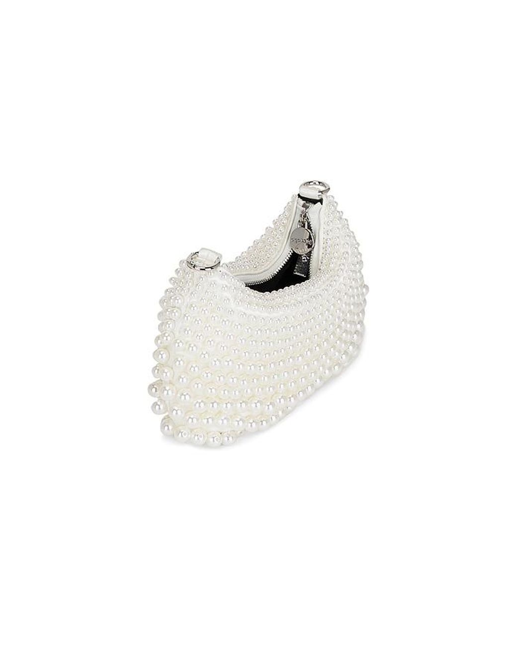 Olga Berg White Pia Croissant Bag