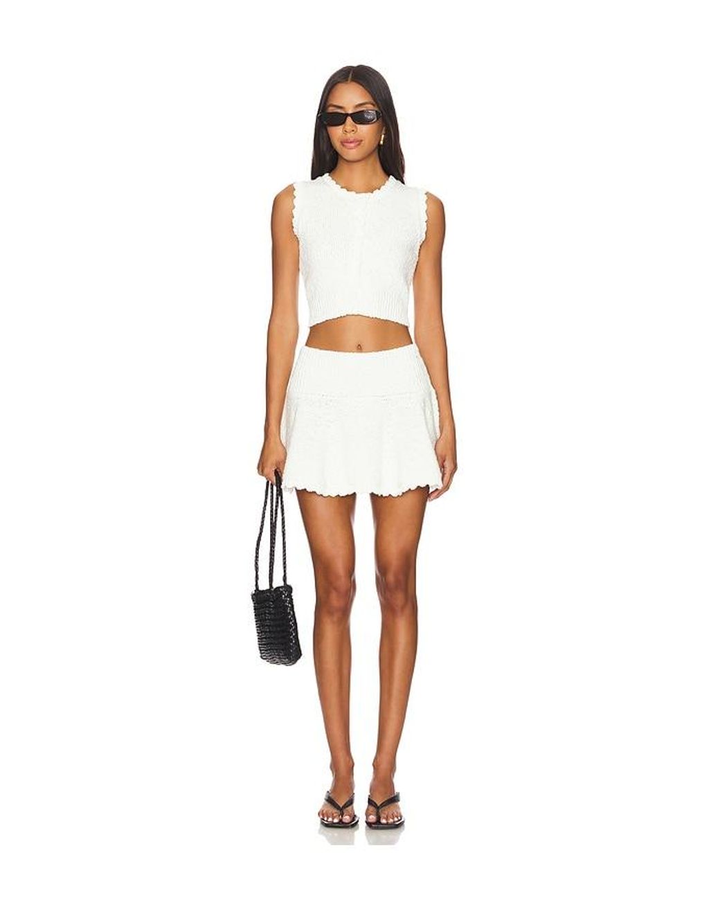 MAJORELLE White Pippa Mini Skirt