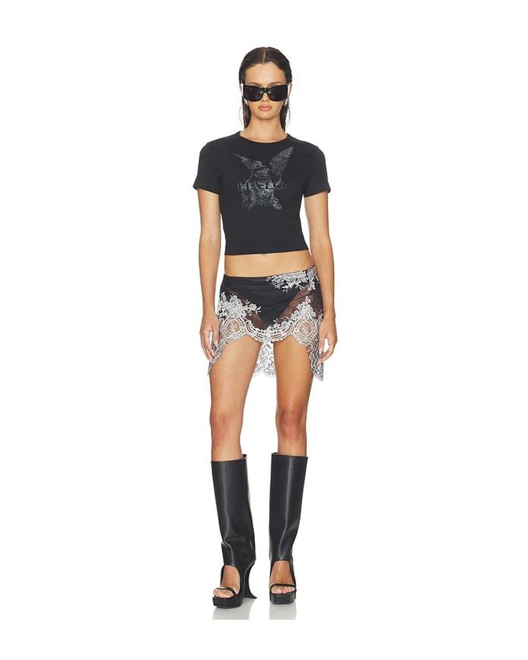 HAELO Black Angel Blur Baby Tee
