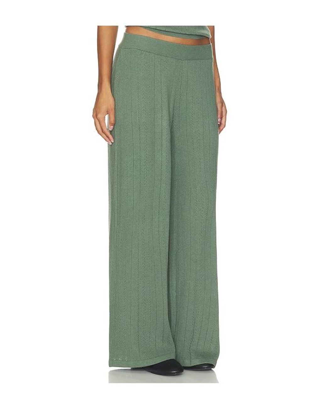 Eberjey Green Pointelle Straight Leg Pant