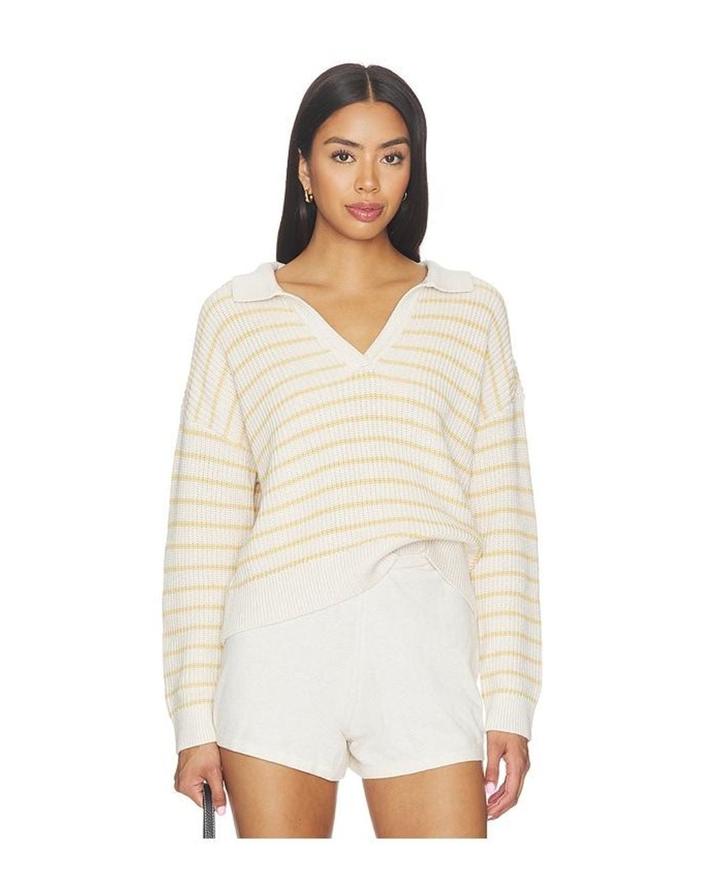 Eberjey White Fine Gauge Polo Top