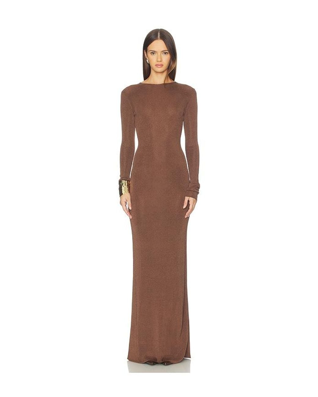 Lovers + Friends Brown Maize Maxi Dress