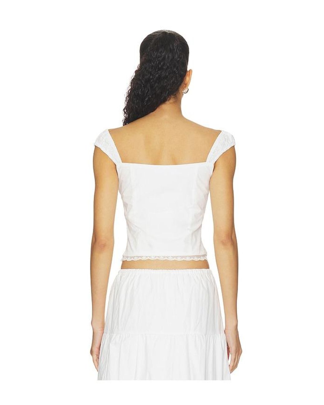 MORE TO COME White Carmen Top