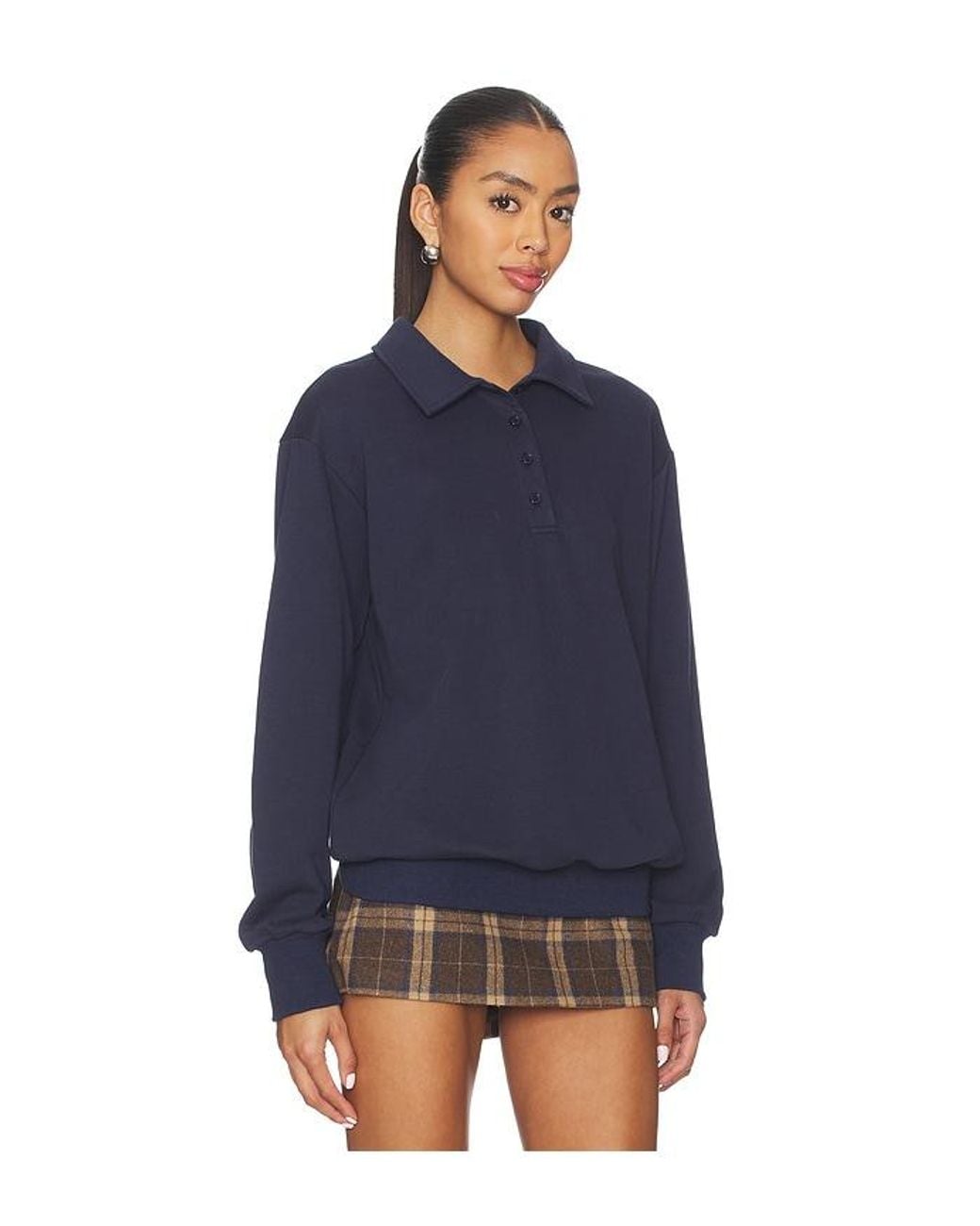 ALL THE WAYS Blue Rana Polo Top