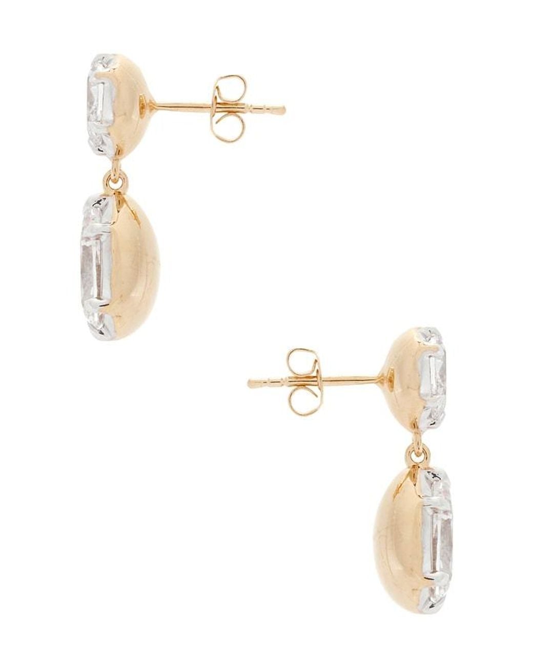 Shashi White Pear Georgian Cut Earrings